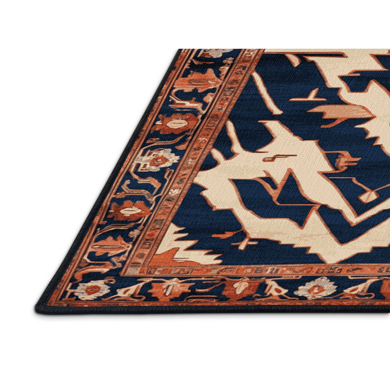 Tapis persan gris lavable à la machine, Carré 3 pi