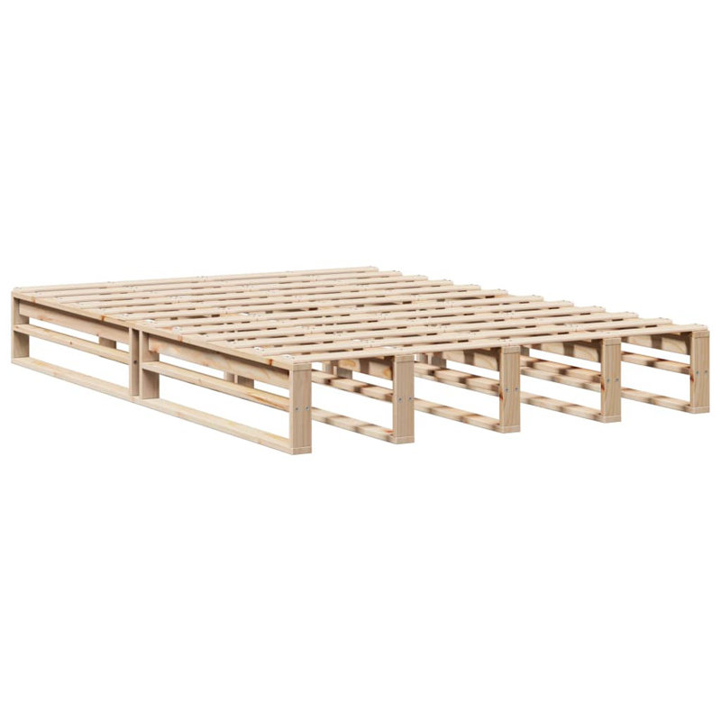 Terrill Solid Wood Bed, Brown, 25.5cm H x 200cm W x 120cm D
