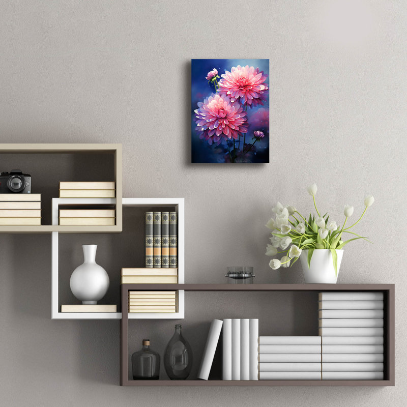 Art mural en verre Winston Porter «Dahlia Pink» par Momart, H 16 po x l 12 po x P 0,13 po