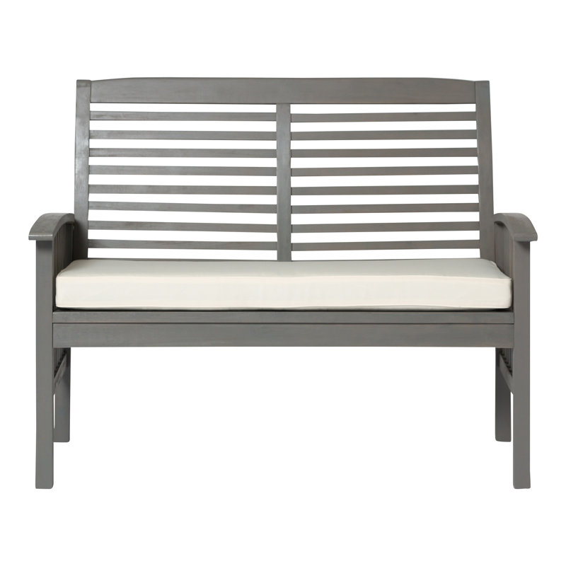 48'' Wide Rectangle Acacia Loveseat with Cushions, Gray Wash