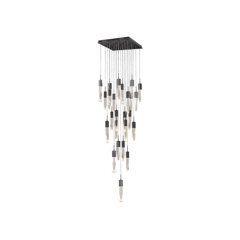 Lustre cascade 25 lumières Aspen, Bronze foncé