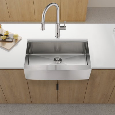 33'' L Farmhouse / Apron Single Bowl Stainless Steel Kitchen Sink