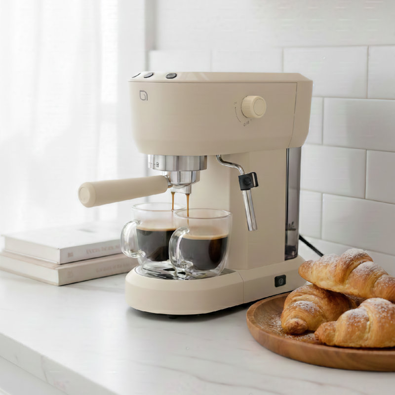 WILLOW Kitchen Espresso Machine with Single Shot and Double Shot Espresso Filter Options - One Touch Activated, Pure Glacier
