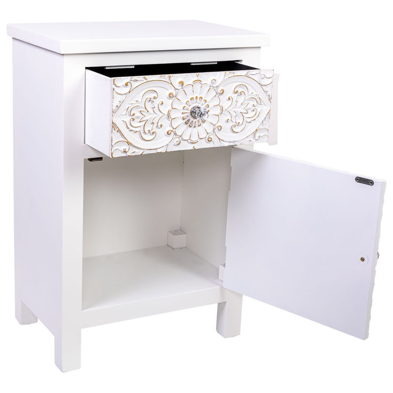 Charvi 47cm W Manufactured Wood Bedside Table