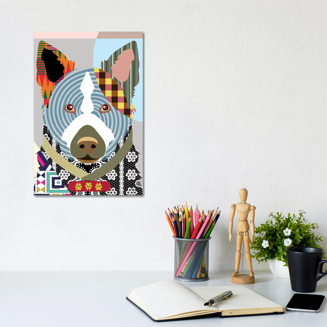 Norwegian Elkhound by Lanre Studio - Wrapped Canvas Gallery-Wrapped Canvas Giclée