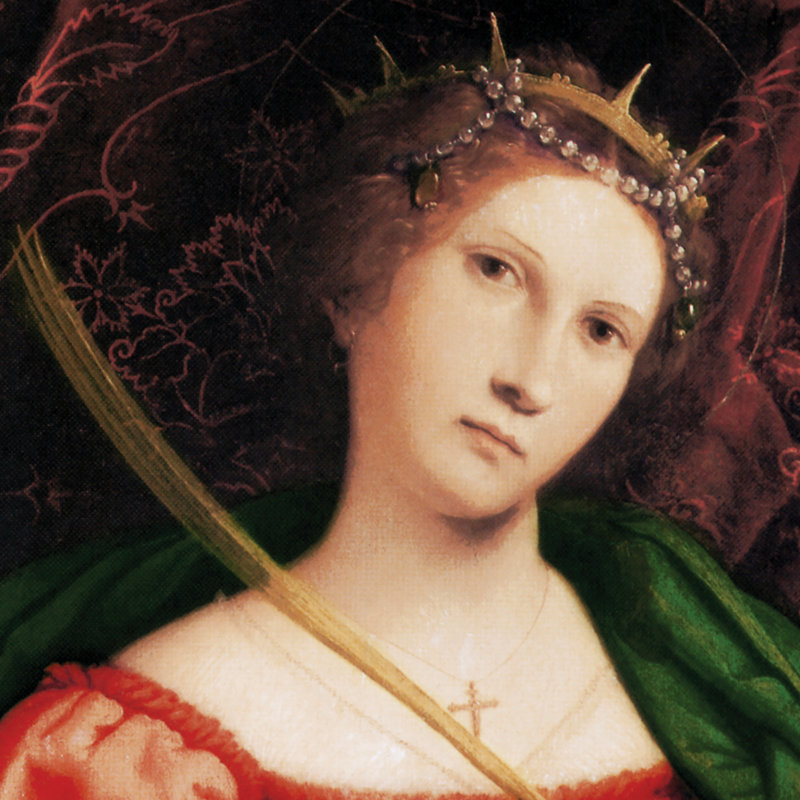 Sainte-Catherine d'Alexandrie, v. 1523 par Lorenzo Lotto, reproduction d'art encadrée, H 33,25 po x l 30,25 po x P 1,875 po