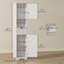 Armoire de rangement de 67 po de hauteur avec lumière DEL, tablette réglable