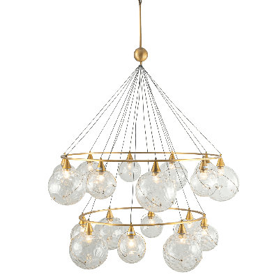 Lustre en verre transparent 18 lumières Celina