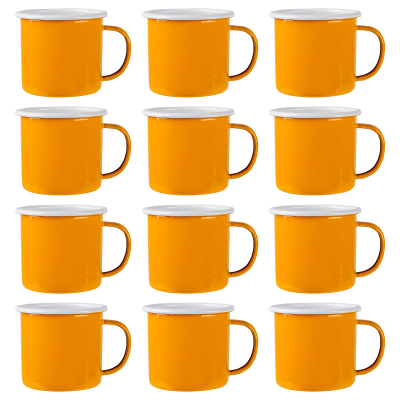 Enamelware Camping Mug, 12, Mustard