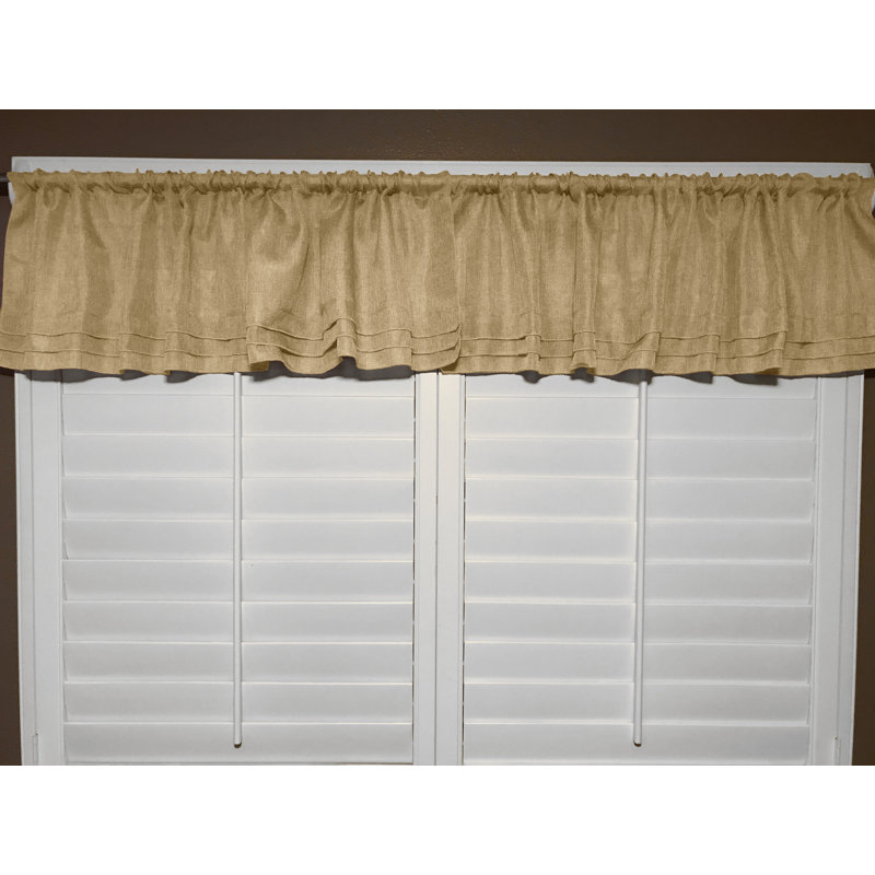 Piaf Tailored Window Valance, Light Gold