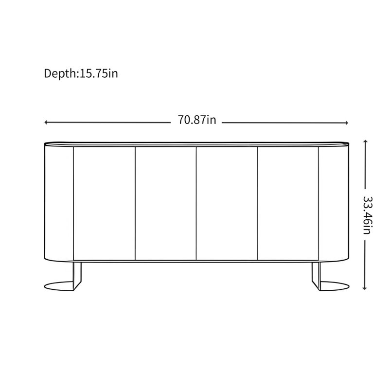 Meuble télé simple de style italien vert, H 33,46 po x L 70,87 po x l 15,75 po