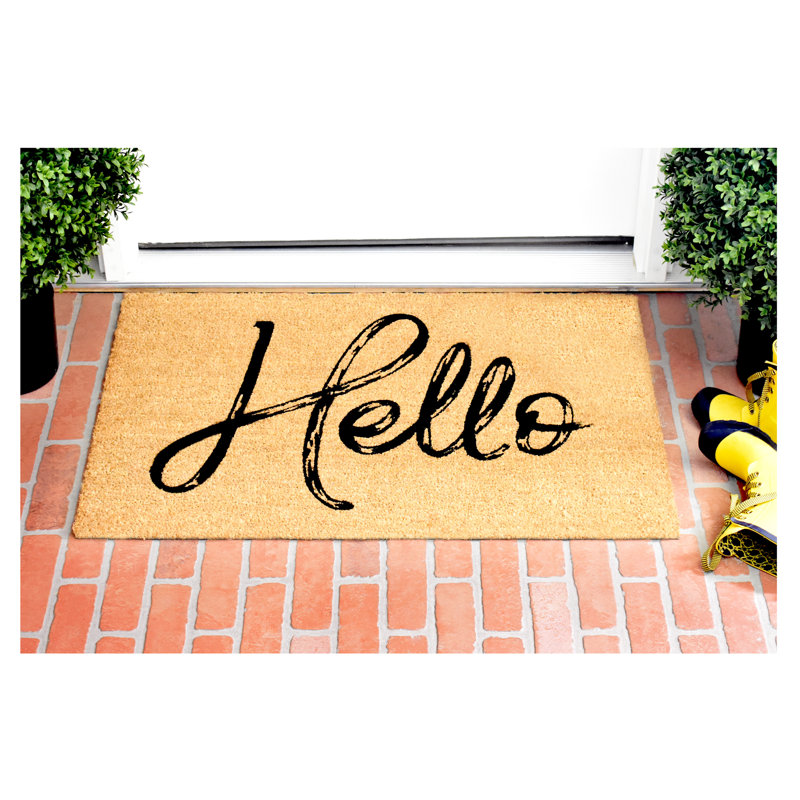 Tapis d'extérieur antidérapant Tabetha Hello 36 po x 24 po, L 17 po x L 29 po