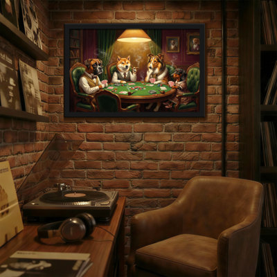 Animals Dogs Playing Poker In Elegant Room