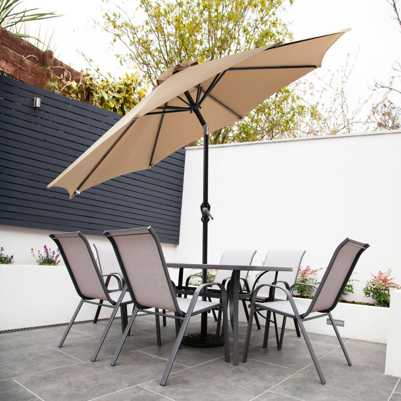 Parasol de marché inclinable 9 pi Senan, Kaki
