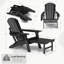 Chaise Adirondack pliante et réglable en PEHD avec repose-pieds Celese (ensemble de 2)-806725599