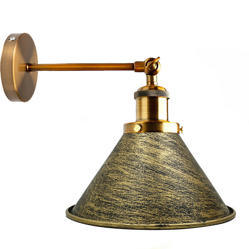 Aybar Armed Sconce, Brushed Brass, 20cm H x 18cm W x 20cm D, Yellow Brass