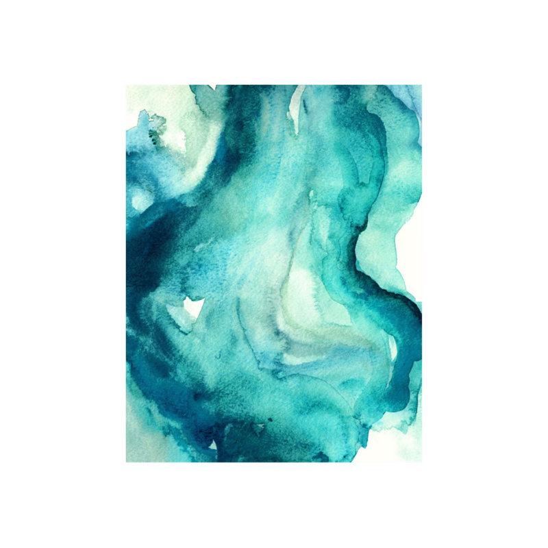 Emerald Wave Painting by Michelle Bennett, Outdoor, 46" H x 36" W x 1.5" D