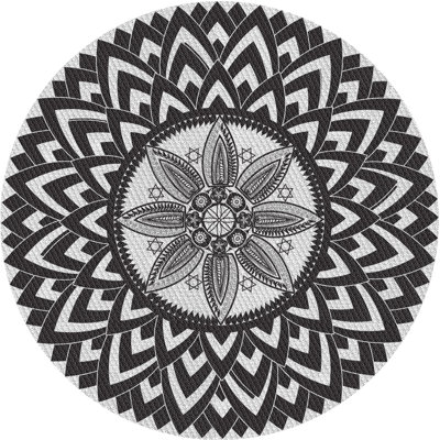 Tapis noir/gris tissé à la machine