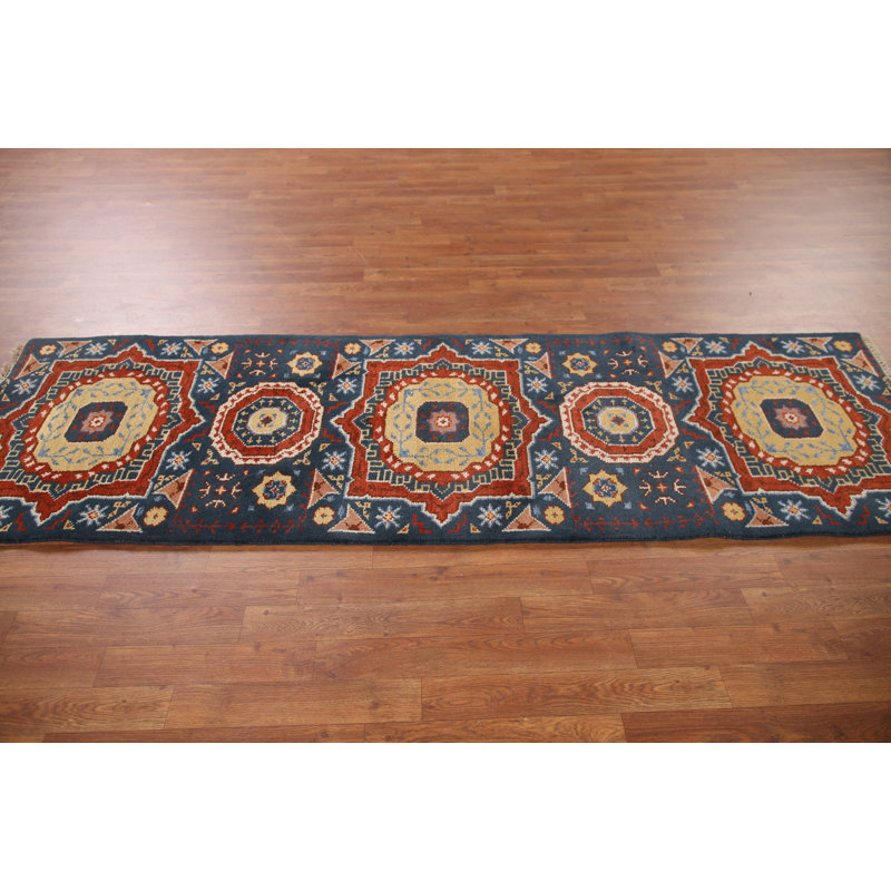 Blue Traditional  Oriental Runner Rug 3x8