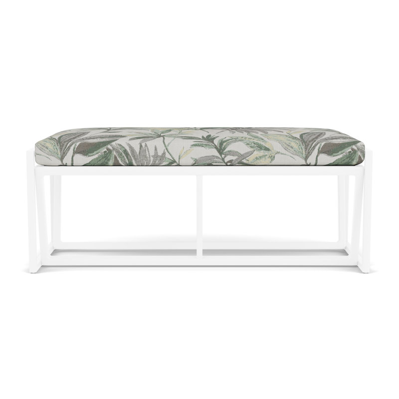Summit Outdoor Dining Bench, White, Calidora Mist