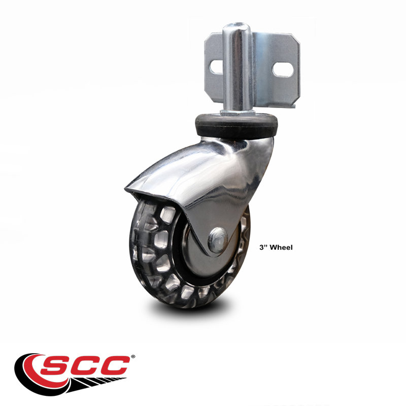 Bright Chrome Polyurethane Caster