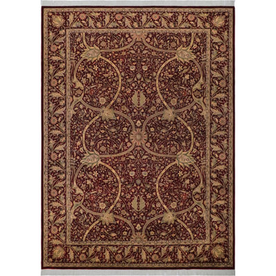 Tapis oriental en laine brun / rouge 9 pi x 12 pi 3 po Aaru
