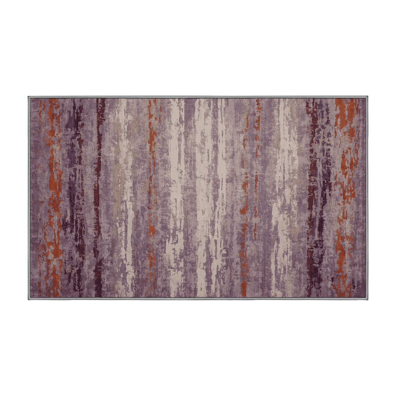 Machine Washable Gray Area Rug, Runner 2' x 5'