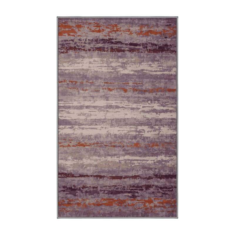 Tapis gris lavable à la machine, Rectangle 7 pi x 9 pi