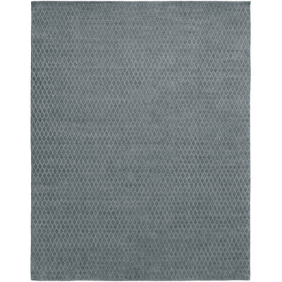 Wool Geometric Area Rug in Gray
