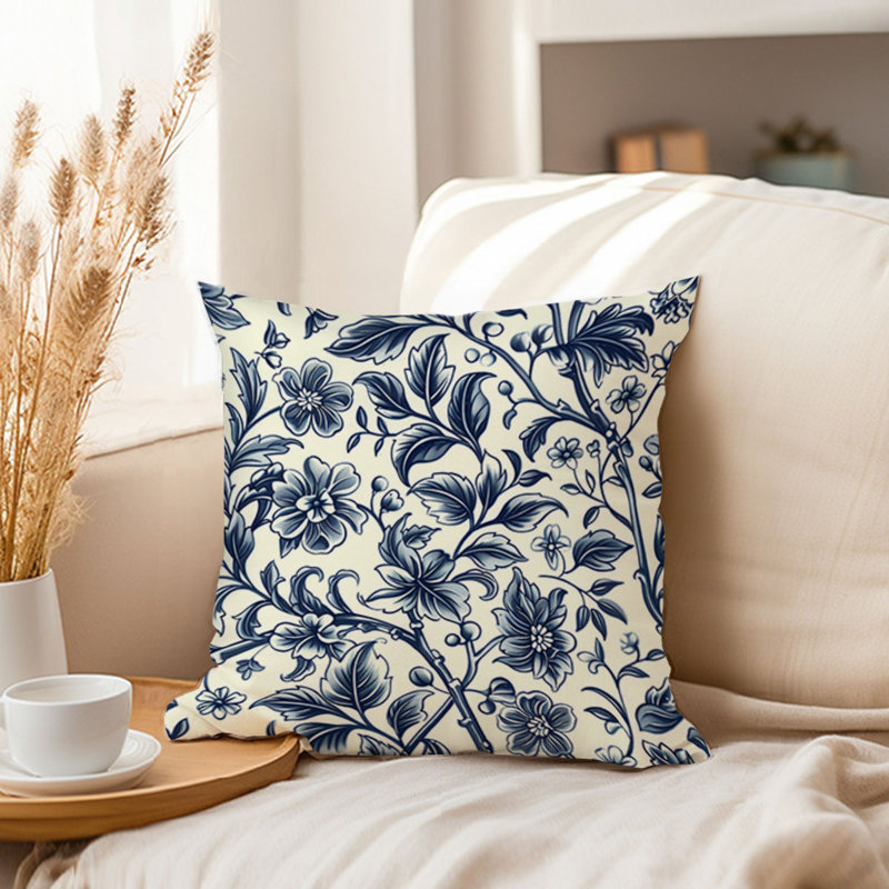 Botanical William Morris Blue Plants Damask Pattern VII Classic