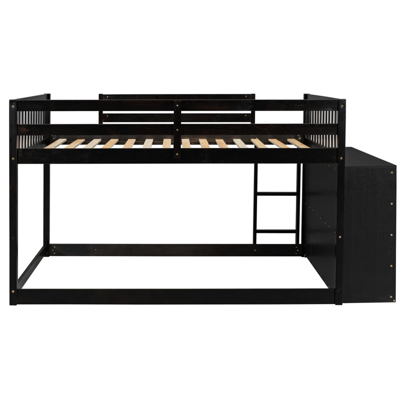 - Lit superposé double au-dessus de couleur avec options de rangement, 4 tiroirs et 3 tablettes, bois massif pour une chambre fonctionnelle et style de tablettes