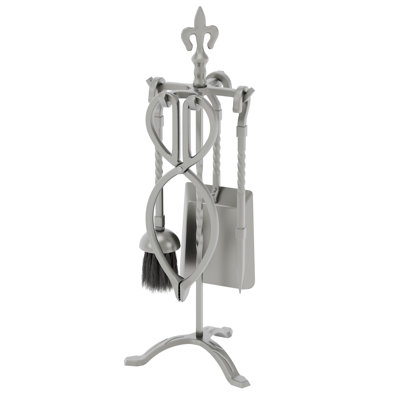 Vida Fleur-de-Lys Steel Fireplace Tool Set