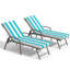73.9" Aluminum Reclining Patio Chaise Lounge Chairs With Removable Cushions (Set Of 2 )-2046552945-2042238247