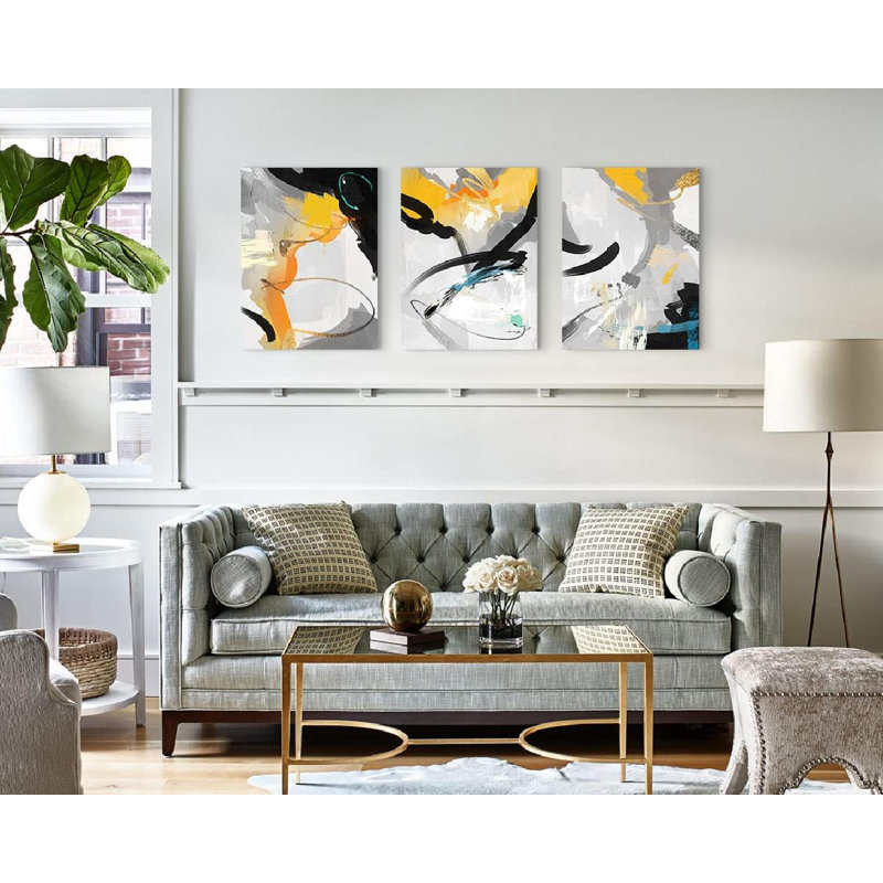 Ensemble de 3 décorations murales pour salon, H 28 po x l 20 po x P 0,5 po