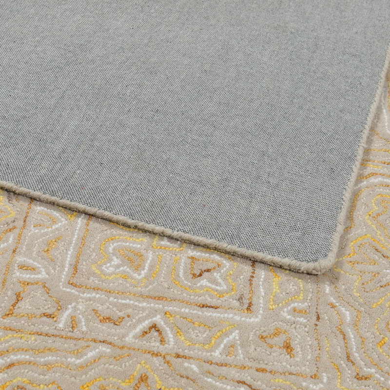 Rhodes Hand-Tufted Cut/Loop Pile Textured Medallions Wool Rug, 3' x 5'
