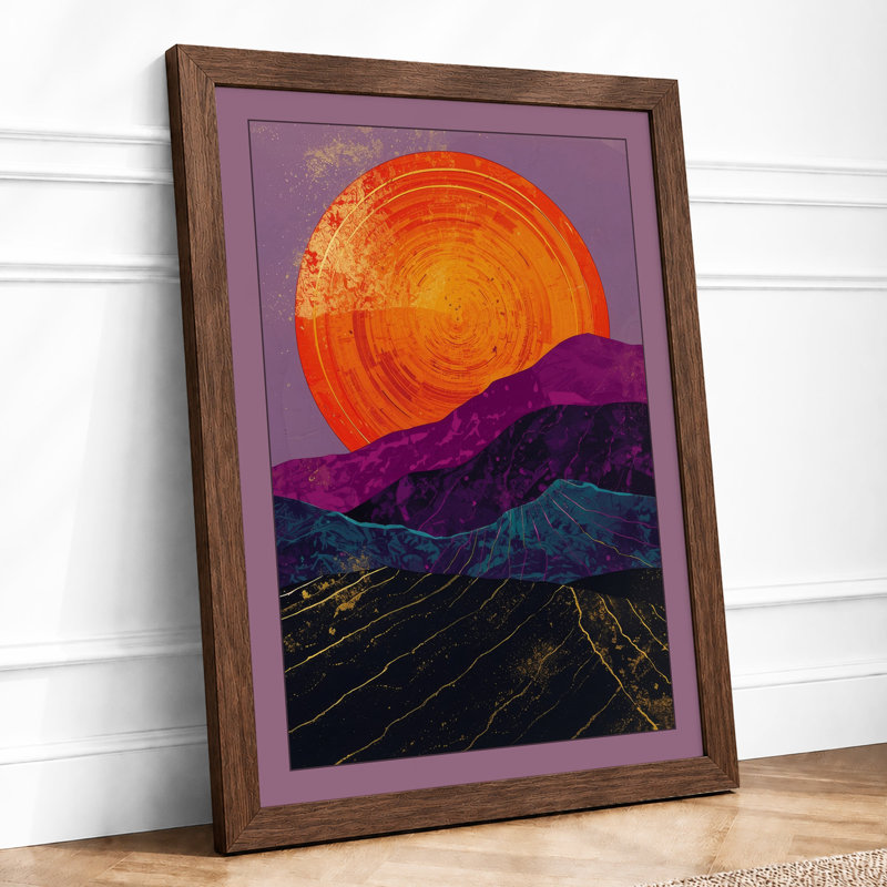 Desert Under Stars Modern - Framed Print, A2 - 59.4 x 42.0 cm, Walnut