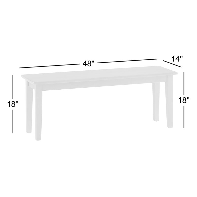 Brinson Solid Wood Bench, Blanc