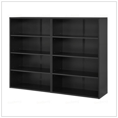 Armoire de rangement et bibliothèque réglables à 8 couches, conception double couche multifonctionnelle pour la maison et le bureau