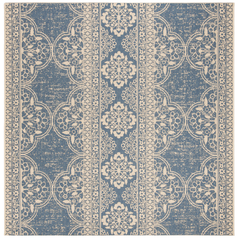 Berardi Linden 100 Performance Oriental Indoor/Outdoor Area Rug, Square 6'7"