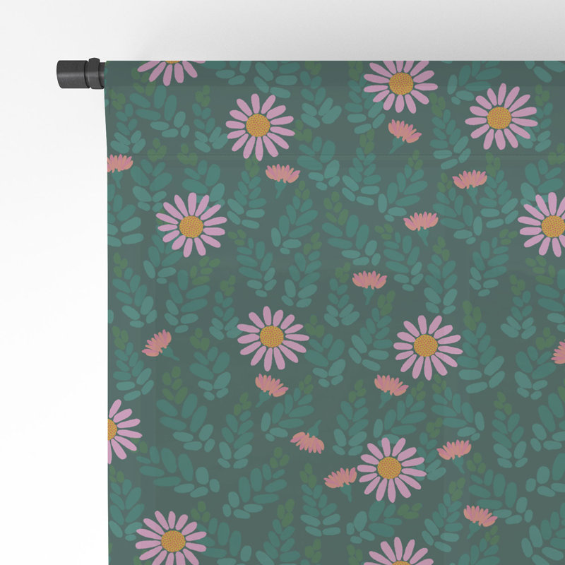 Panneau de rideau transparent 1 pièce Hello Sayang Wild Daisies, 50 po x 96 po