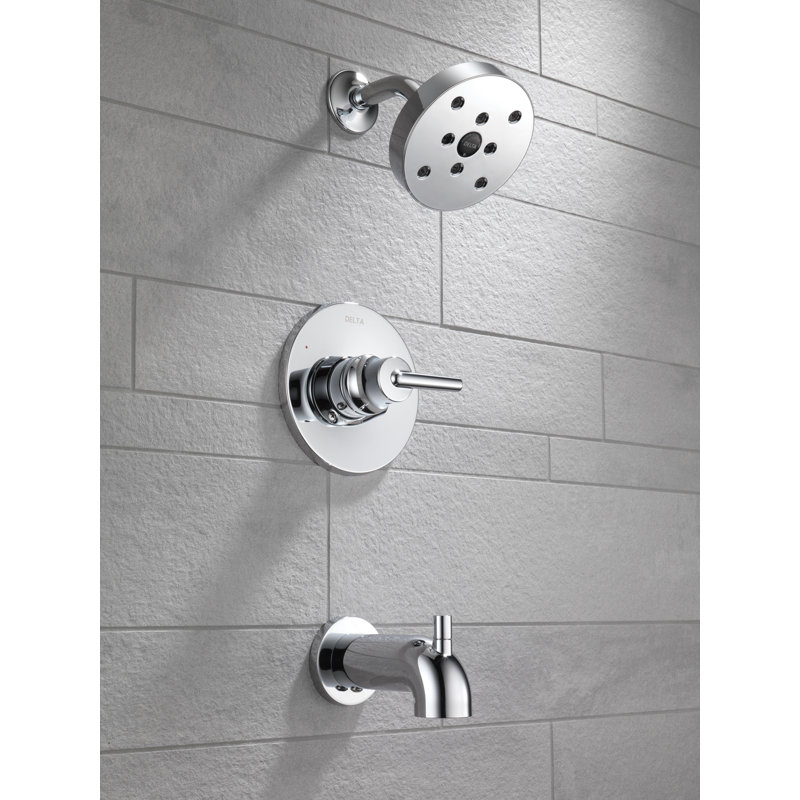 Ensemble de garniture de baignoire et douche Trinsic 14 Series à fonction unique avec pomme de douche à jet simple H2Okinetic, chrome (valve non incluse)