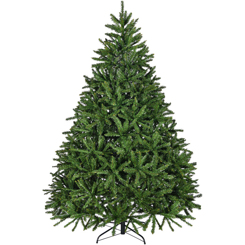 Arbre de Noël artificiel à charnière non éclairé 7 pi 7 pi avec 2231 branches