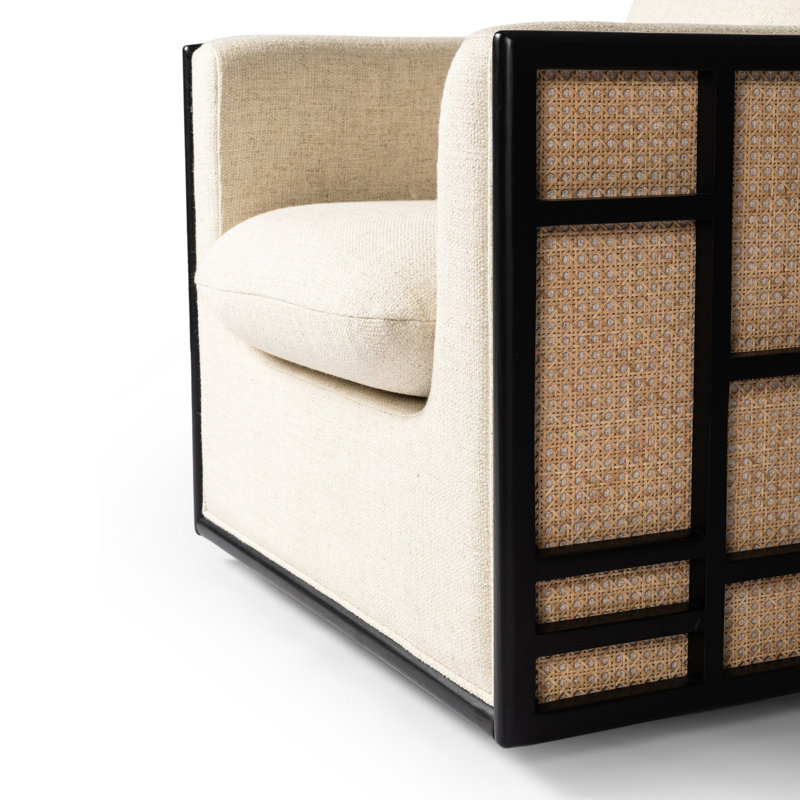 June Swivel Armchair, Thames Cream Polyester Blend