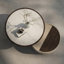 Table basse ronde en bois fritté blanc + bois manufacturé
