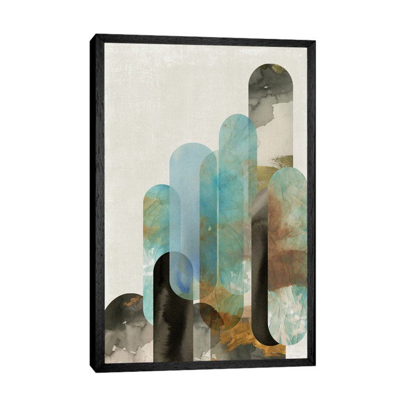 Teal Arches I by Tom Reeves - Gallery-Wrapped Canvas Giclée on Canvas, Black Floater Frame, 66.04 cm H x 45.72 cm W