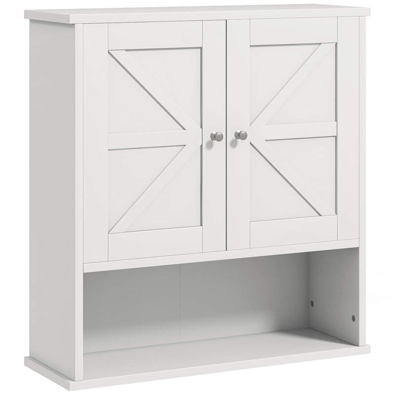 Versatile Bathroom Wall Cabinet With Open And Adjustable Shelves For Organized Storage