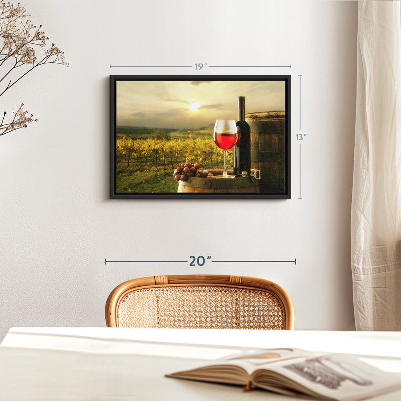 «Sonoma Vineyard Red Wine Wall Art», H 13 po x l 19 po