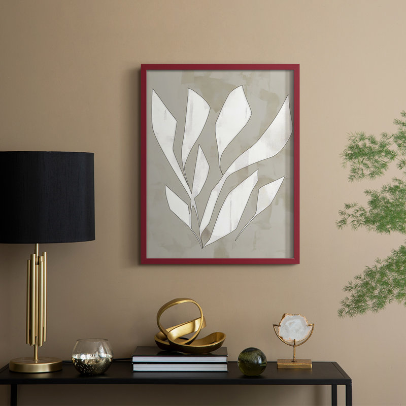 «Abstract VII», reproduction encadrée - prête à être accrochée, Rouge, H 20 po x l 16 po