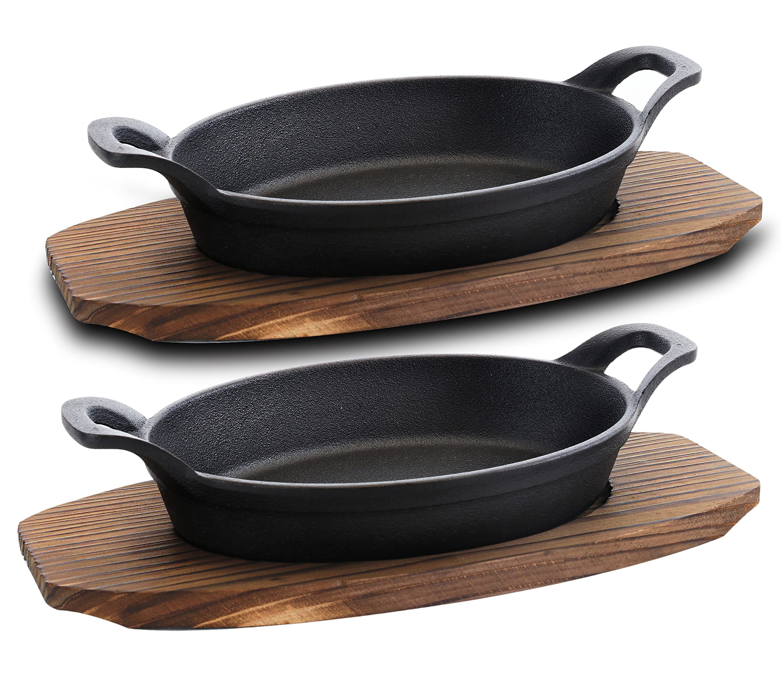 Bruntmor 14 Enameled Cast Iron Wok Nonstick Skillet Pan with Wooden Pot  Lid Cover - Black