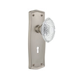 Prairie Plate with Decorative Keyhole and Crystal Victorian Knob